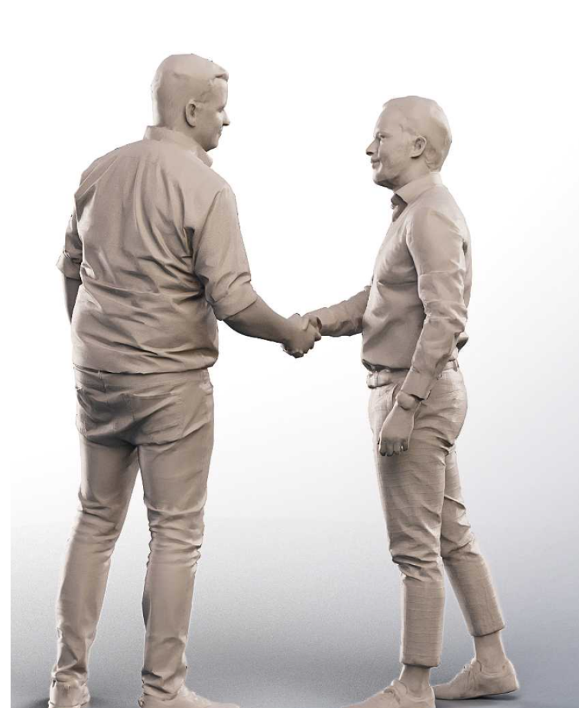 MM1091 2 Men Closing a deal shaking hands Figure