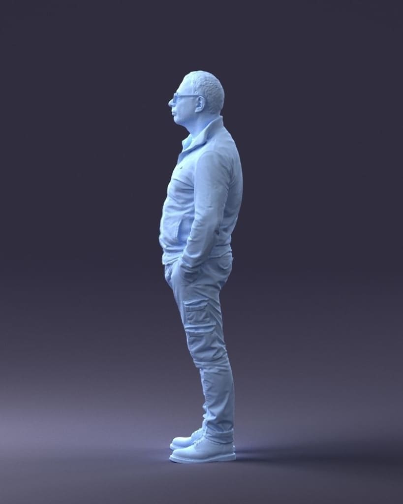 Smart Older Male In Cargo Pants Figure