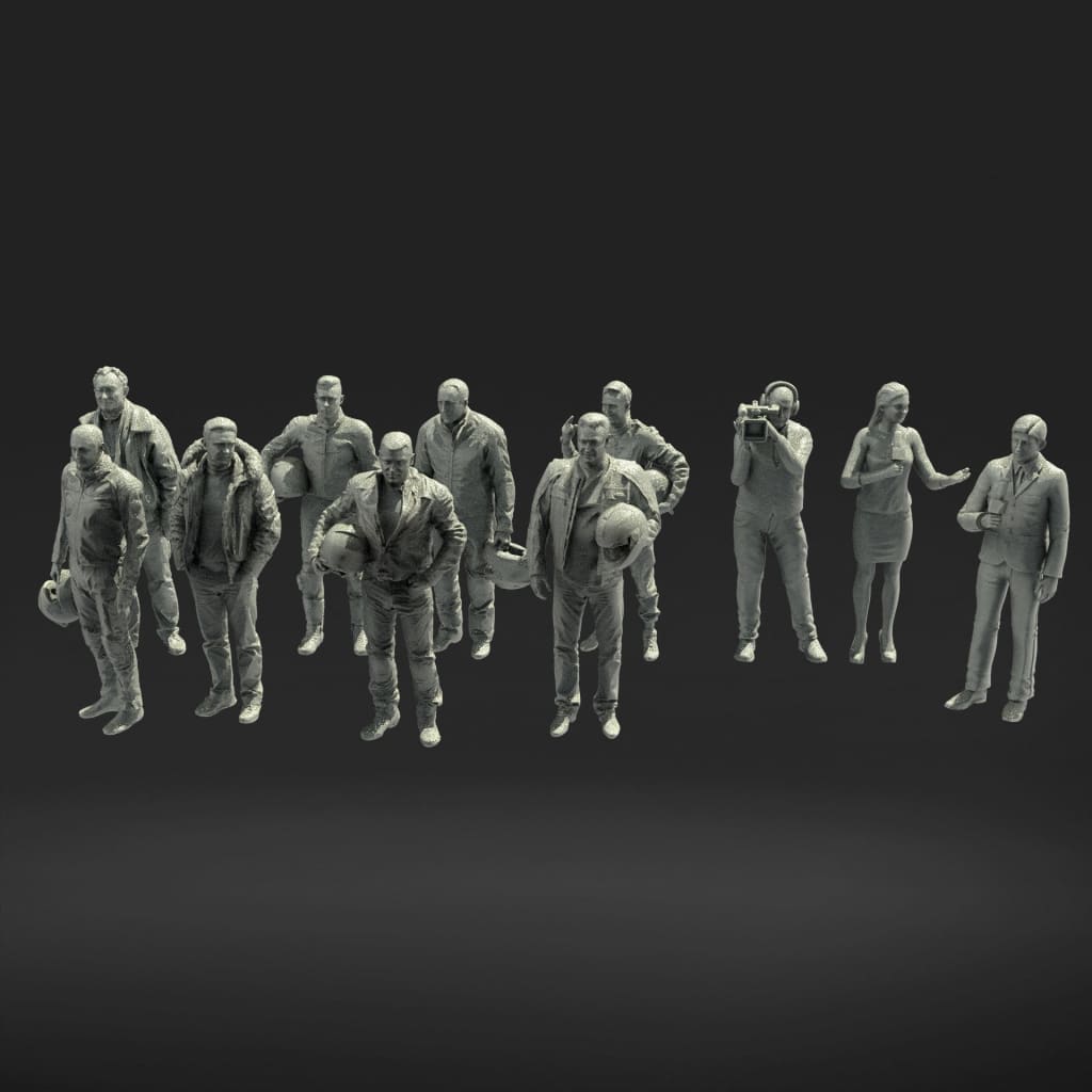 MM1106 Male Bike riders and Camera crew Figure