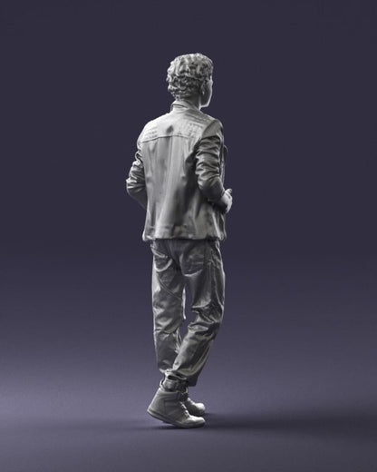 Trendy Young Teenager In Jacket And Trousers Figure