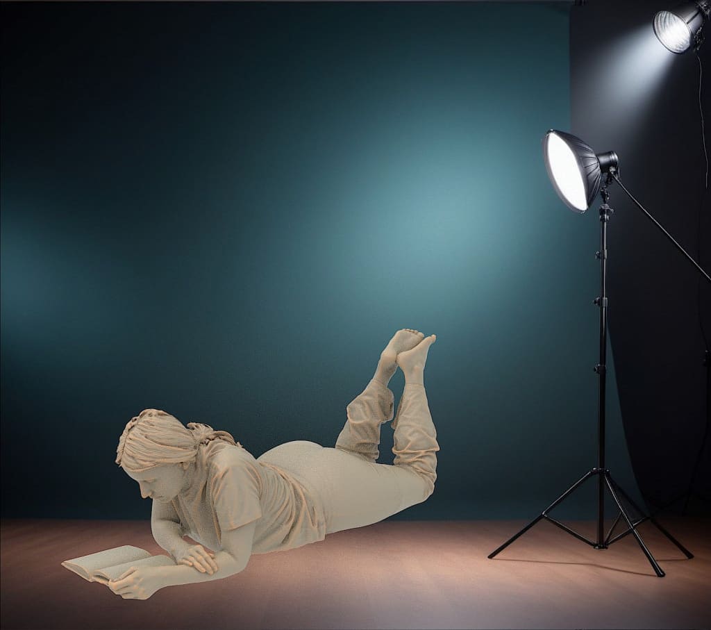 MM1136 Girl Reading Book Figure