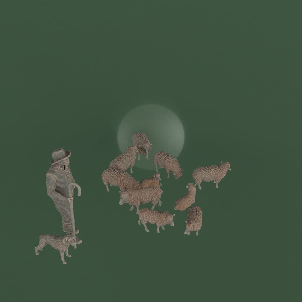 MM1140 Shepherd/Dog and Sheep 1:32 Figure