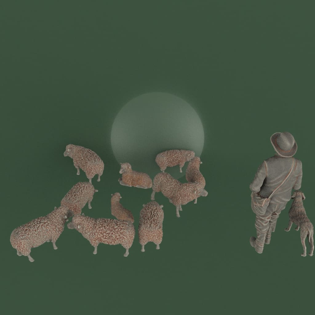 MM1140 Shepherd/Dog and Sheep 1:32 Figure