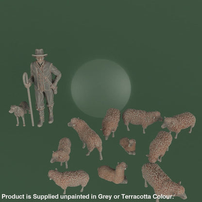 MM1140 Shepherd/Dog and Sheep 1:32 Figure
