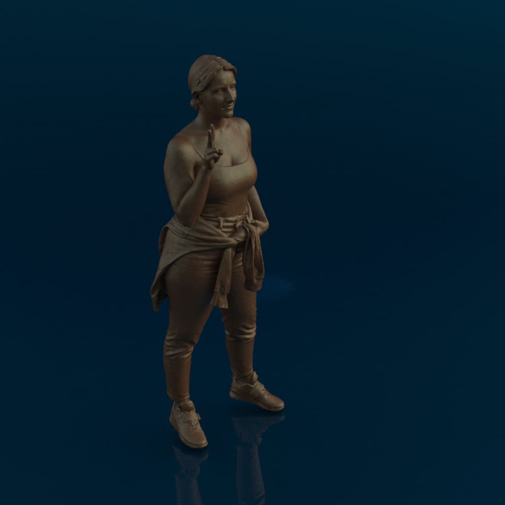 MM1143 Girl 2 fingers up Figure