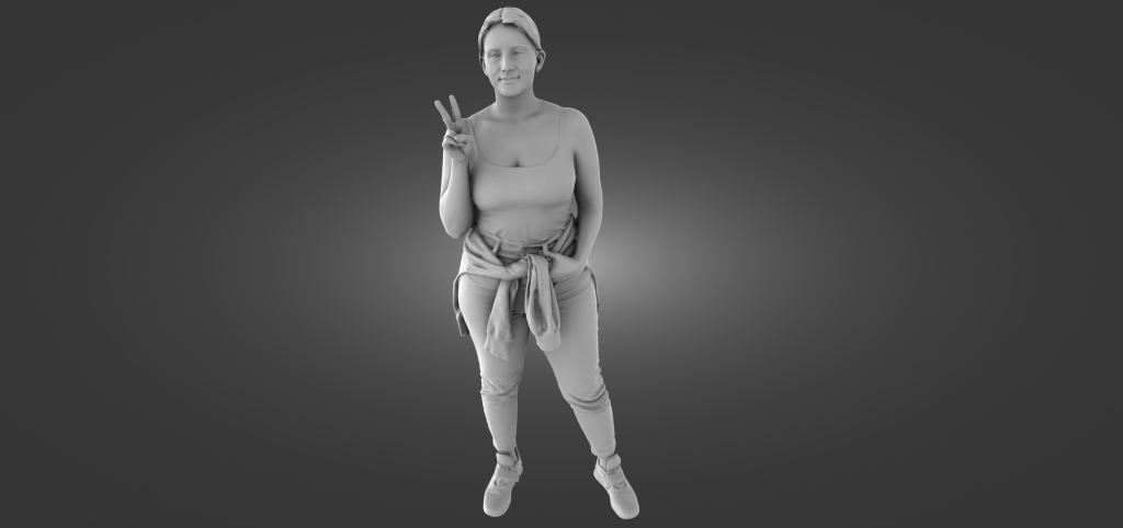 MM1143 Girl 2 fingers up Figure