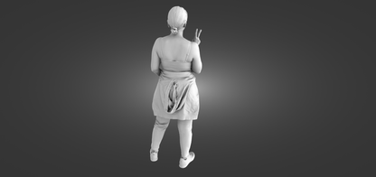 MM1143 Girl 2 fingers up Figure
