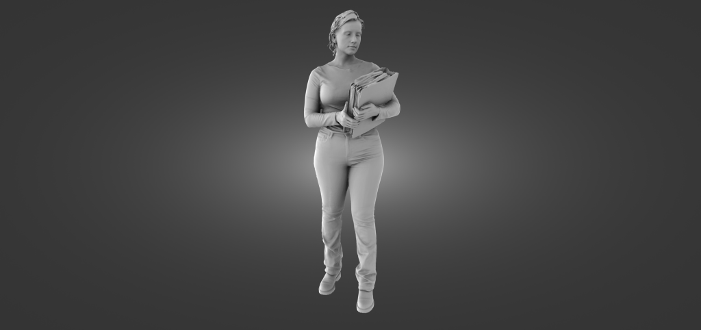 MM1147 Office girl with files Figure