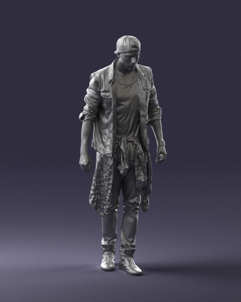 Hip Young Male Wearing Cap Figure