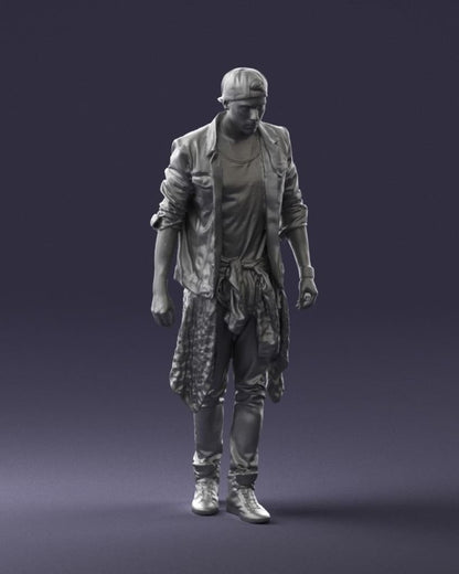 Hip Young Male Wearing Cap Figure