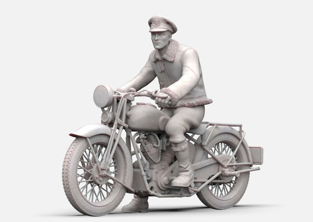 MM1154 WW2 RAF Pilot and Motorbike Figure