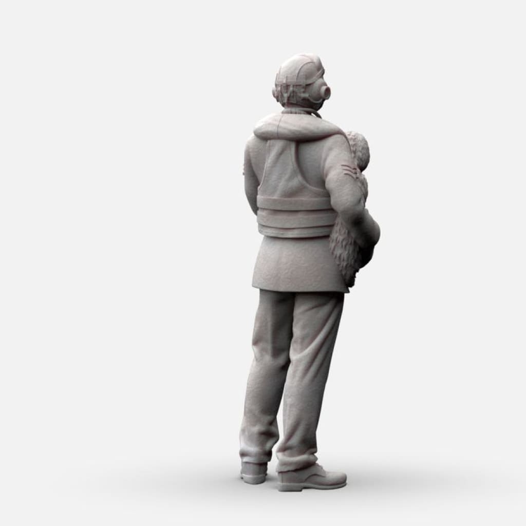 MM1154 WW2 RAF Pilot Holding Dog Figure