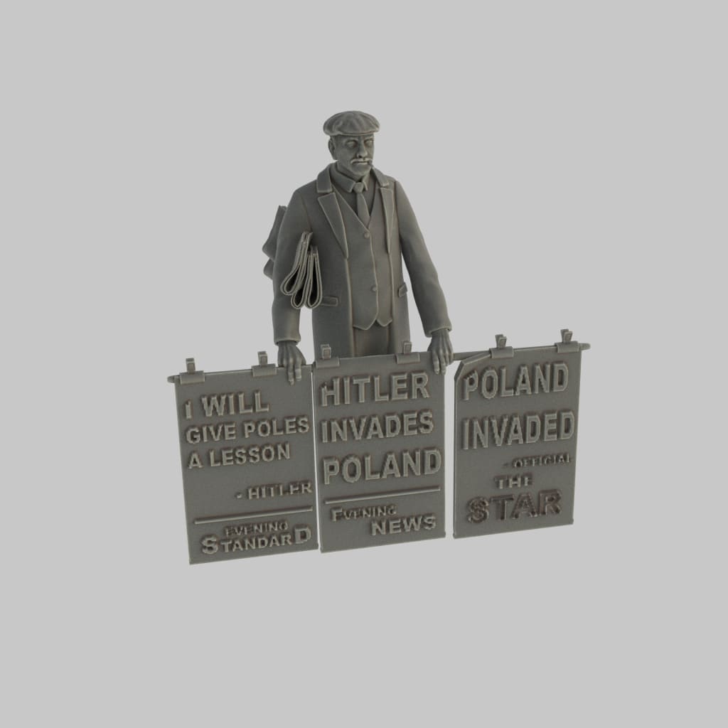 MM1167 WW2 Famous Newspaper seller Figure
