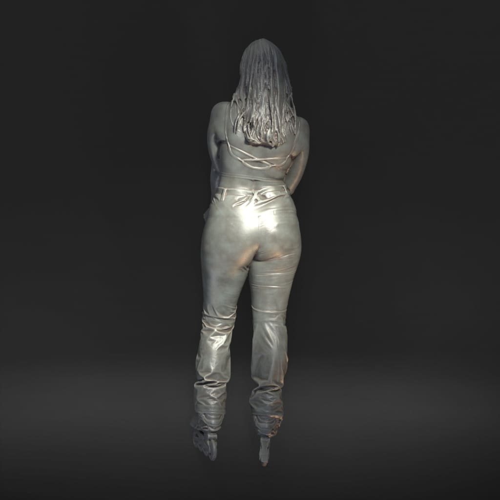 MM1185 Girl with Roller skates standing Figure