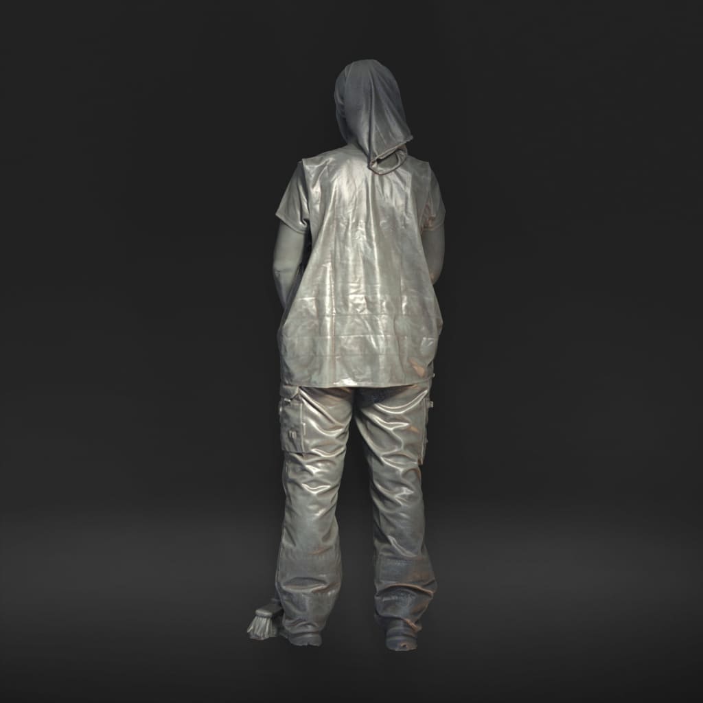 MM1186 Girl with Broom Figure