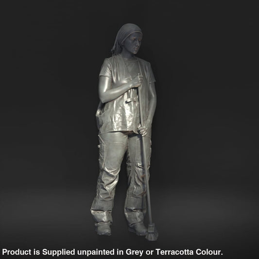 MM1186 Girl with Broom Figure