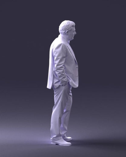 Older Male In Suit And Bow Tie Figure