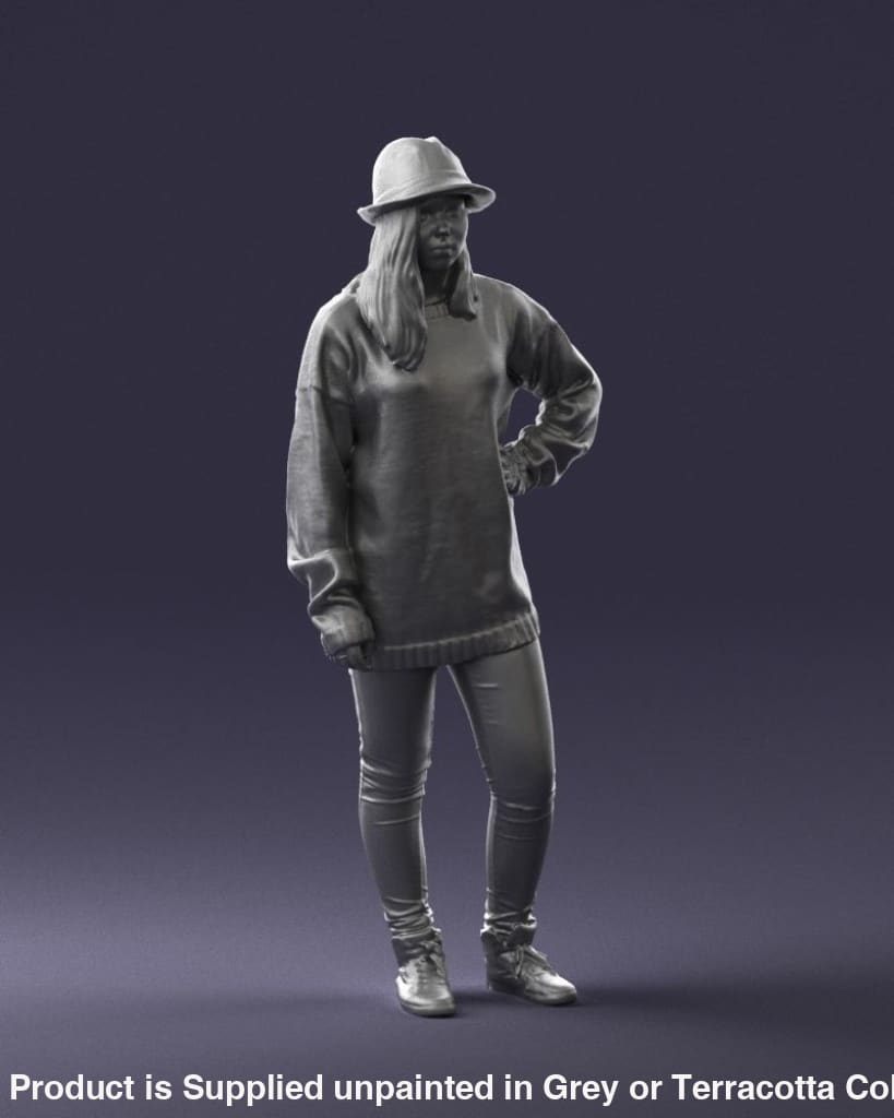 Trendy Girl In Hat Figure