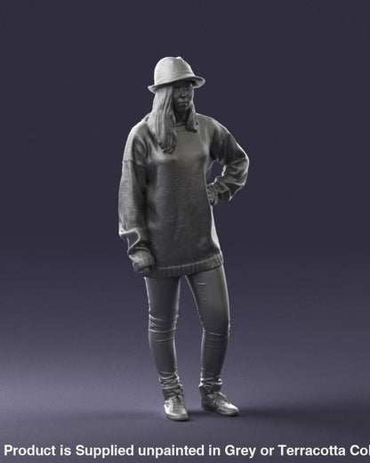 Trendy Girl In Hat Figure