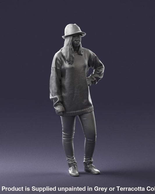 Trendy Girl In Hat Figure