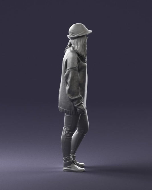 Trendy Girl In Hat Figure