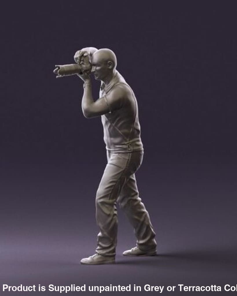 Photographer With Long Lens Camera Figure