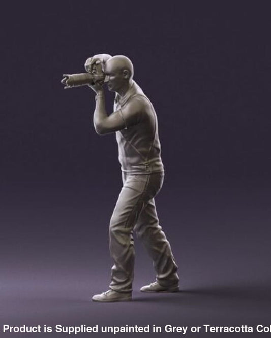 Photographer With Long Lens Camera Figure