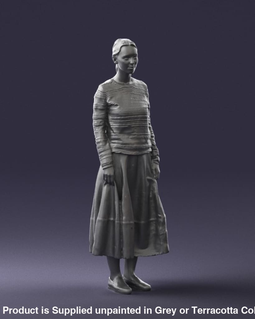 Young Girl Wearing Jumper And Long Dress Figure