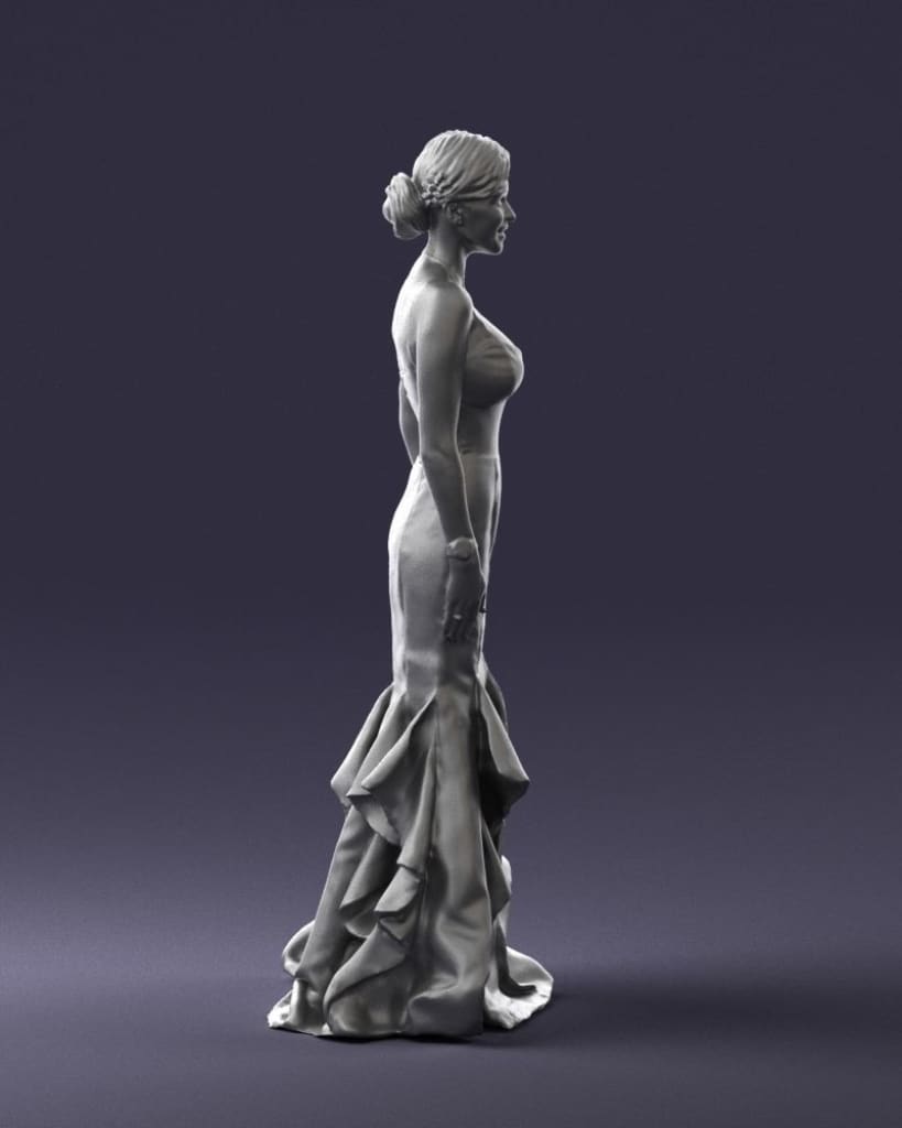 Young Girl In A Lovely Evening Dress Figure