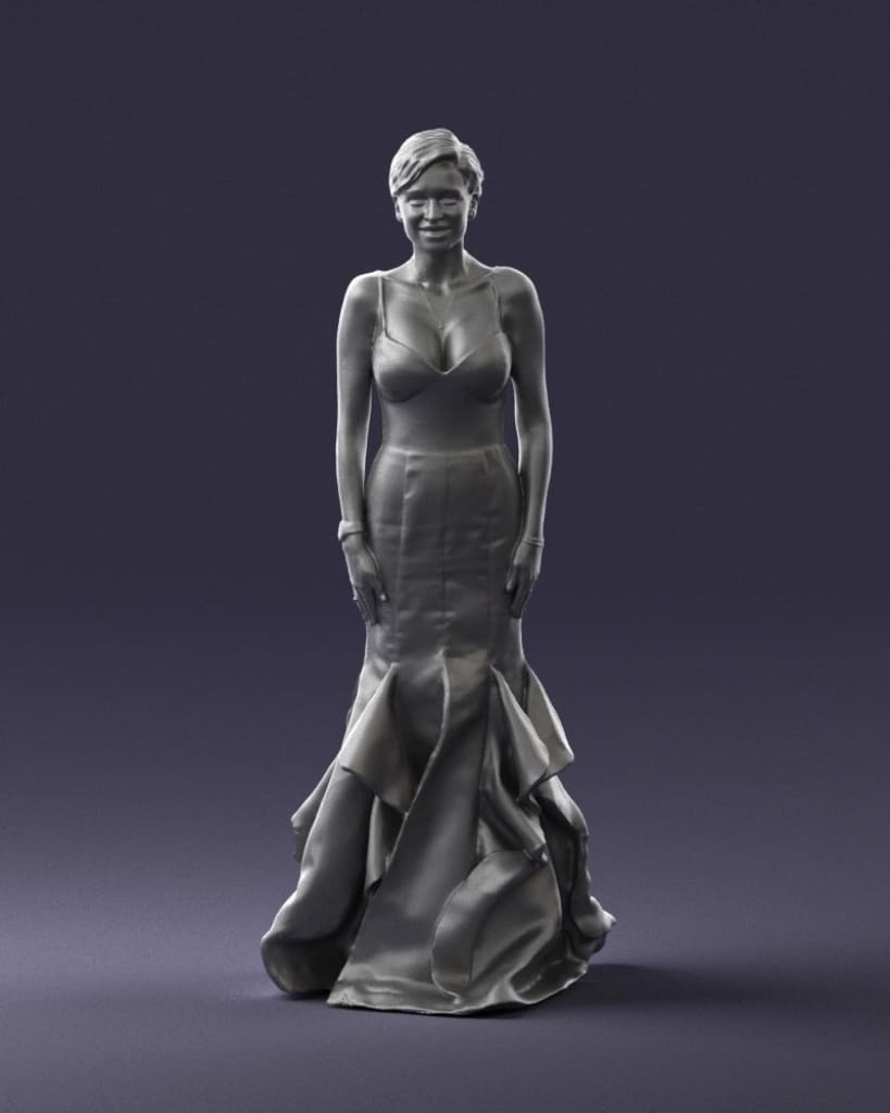 Young Girl In A Lovely Evening Dress Figure