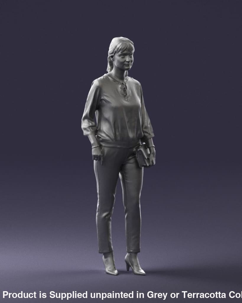 Girl Walking Smart Clothes And Handbag Figure