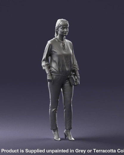 Girl Walking Smart Clothes And Handbag Figure