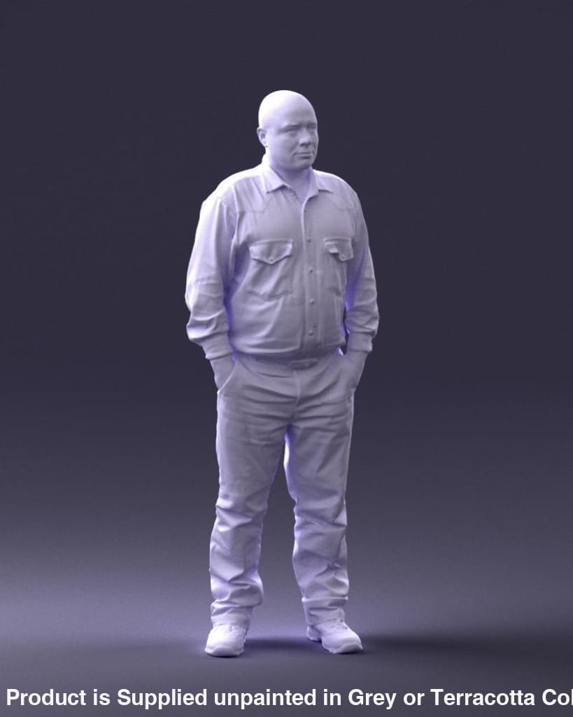 Older Male In Shirt And Trousers Figure