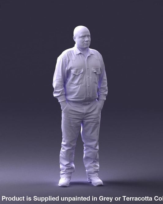 Older Male In Shirt And Trousers Figure