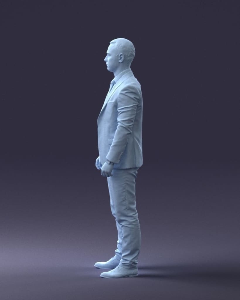 Smart Office Worker In Suite Figure