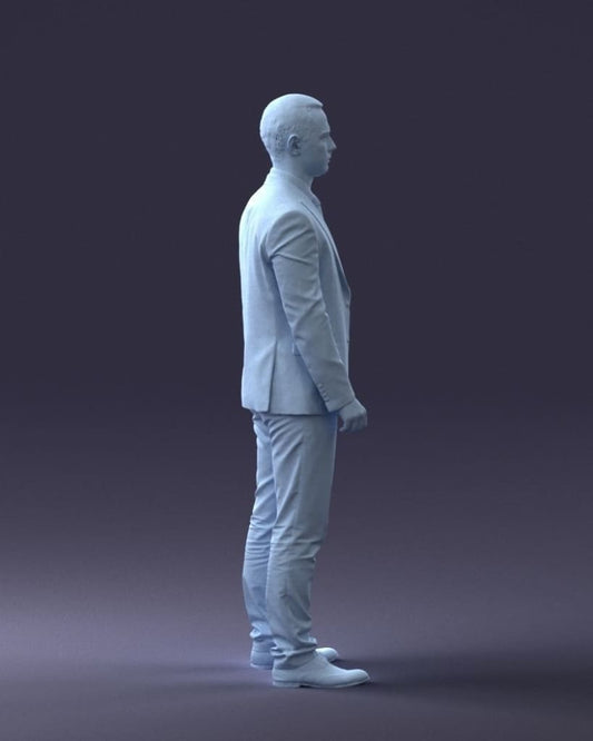 Smart Office Worker In Suite Figure