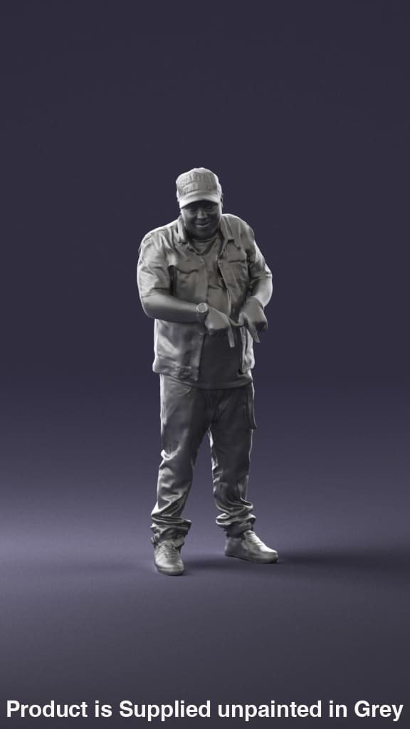 Male In Cap Fingers Pointing Down Figure