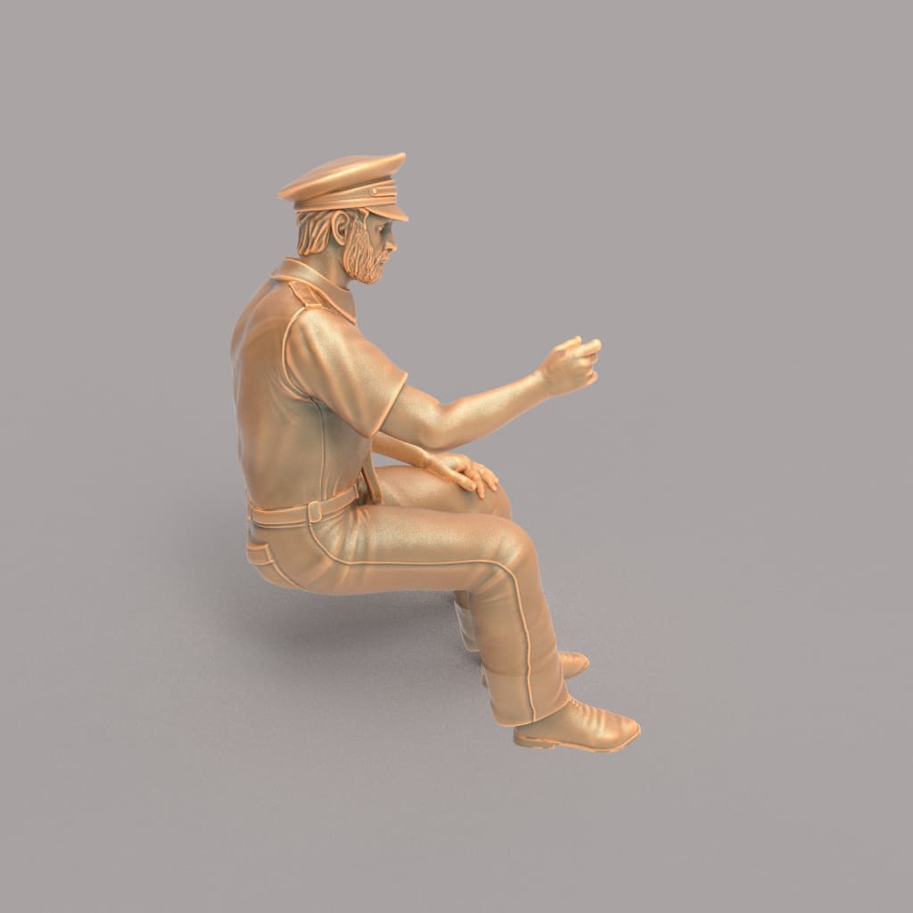 MM160A Male Bus/Train Driver With Beard and Hat Figure