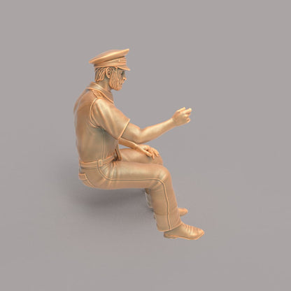 MM160A Male Bus/Train Driver With Beard and Hat Figure