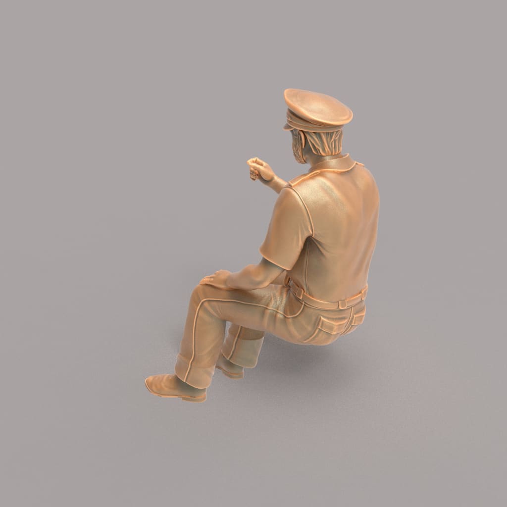 MM160A Male Bus/Train Driver With Beard and Hat Figure