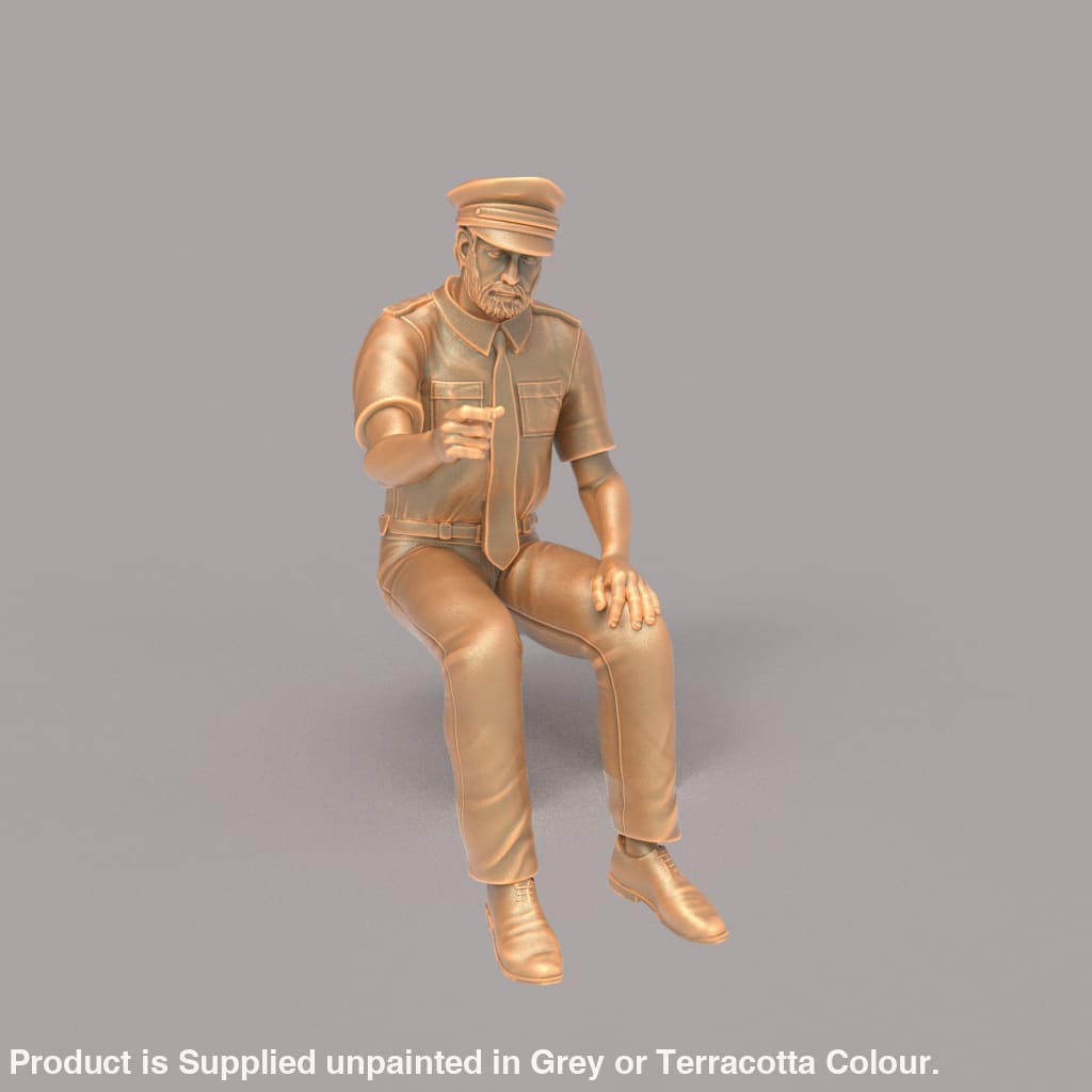 MM160A Male Bus/Train Driver With Beard and Hat Figure