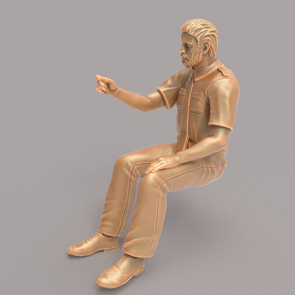 MM160A Male Bus/Train Driver With Beard No Hat Figure