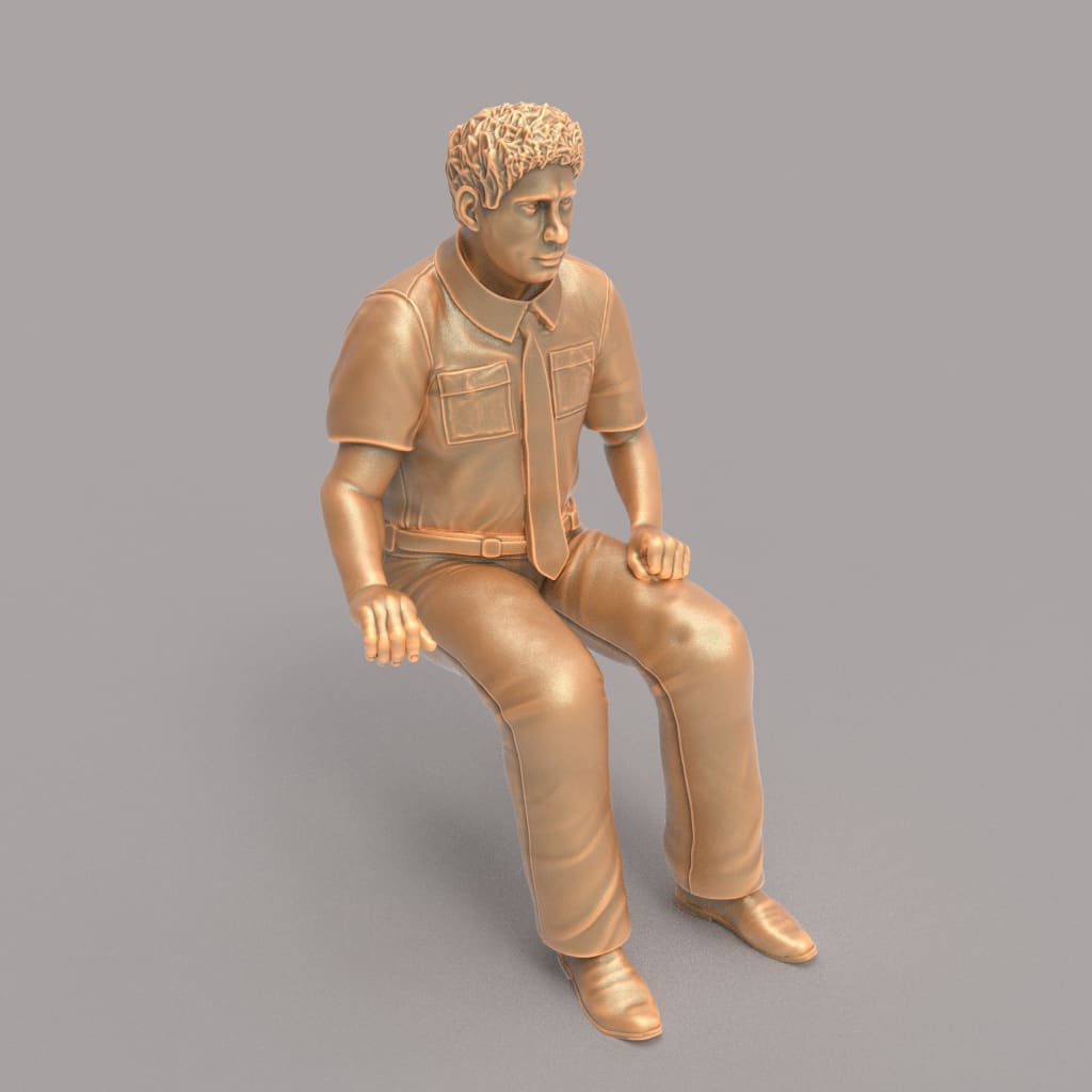 MM160B Male Bus/Train Driver No Hat Figure