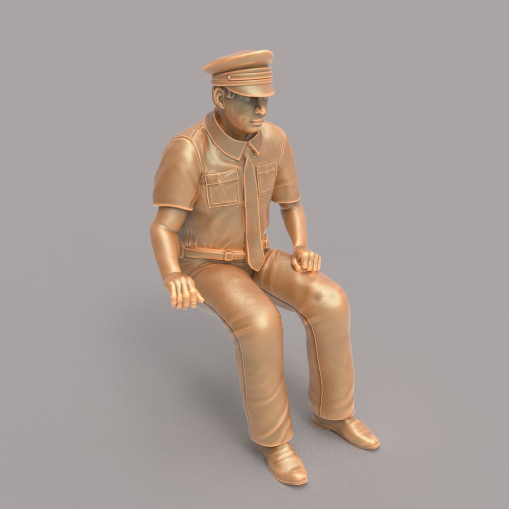MM160B Male Bus/Train Driver with Hat Figure