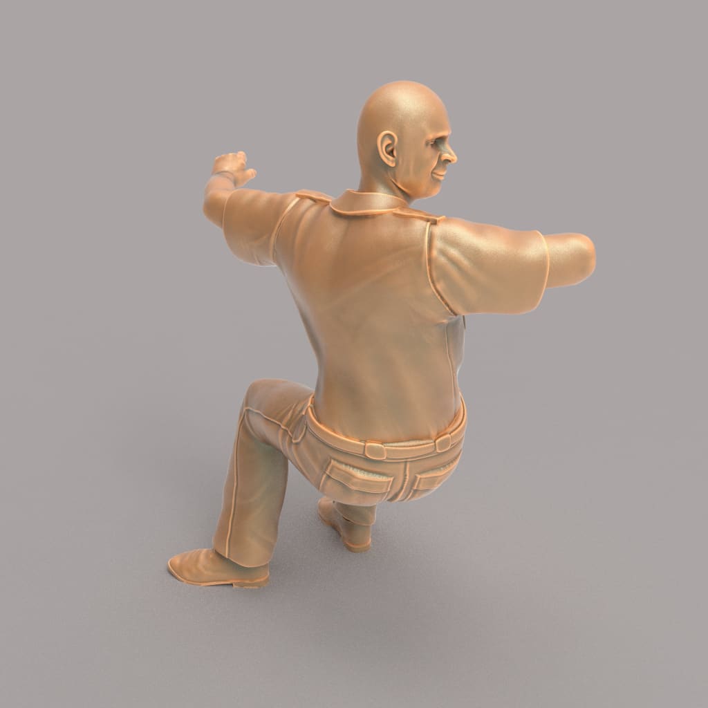 MM160C Male Bus/Train Driver Looking Back No Hat Figure