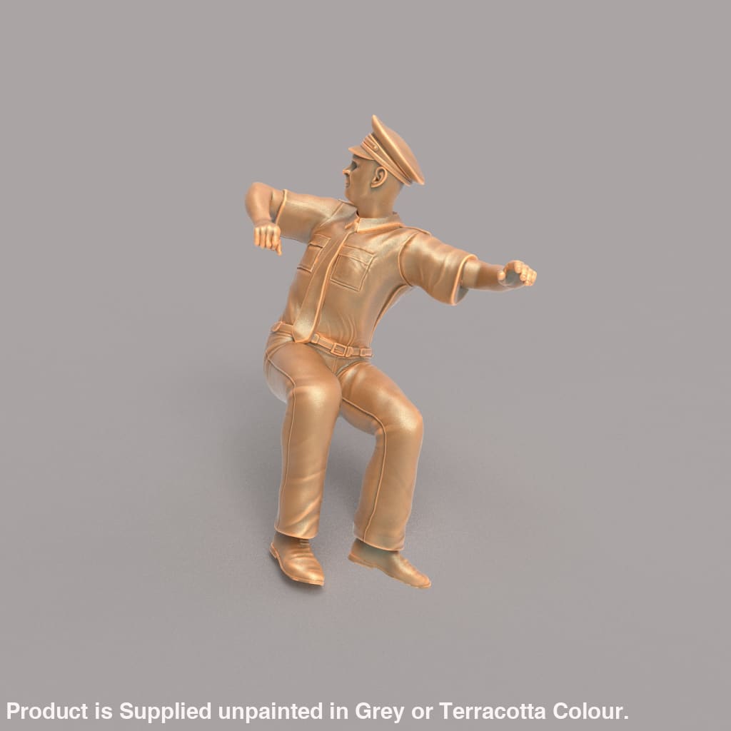 MM160C Male Bus/Train Driver Looking Back with Hat Figure