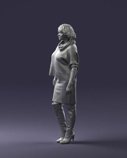 Female In Skirt And Wearing Long Boots Figure
