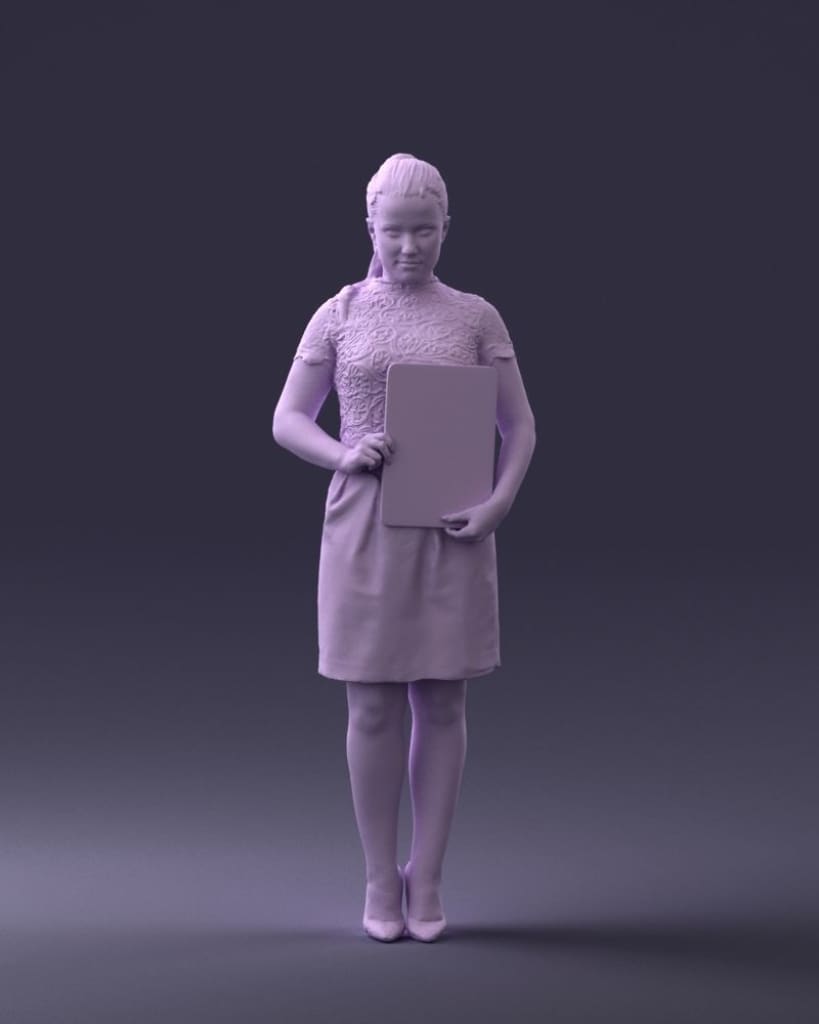 Young Female Office Worker/receptionist With Notice Board Figure