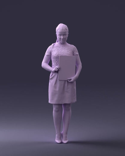 Young Female Office Worker/receptionist With Notice Board Figure
