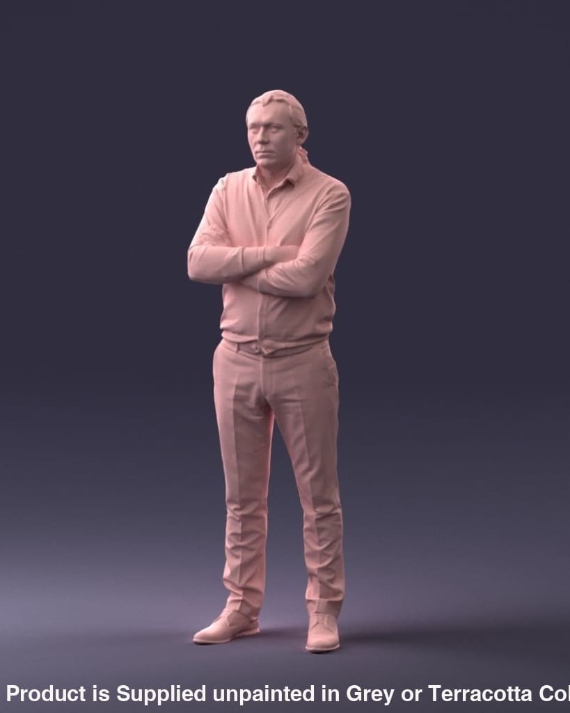 Male In Shirt With Pony Tail Figure